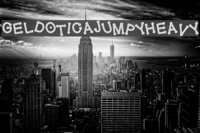 GelDoticaJumpyHeavy Font examples