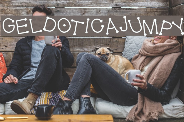 GelDoticaJumpy Font examples