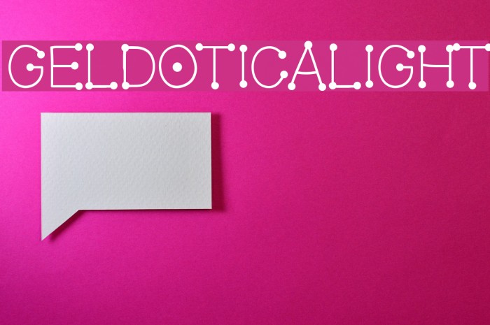 GelDoticaLight Font examples