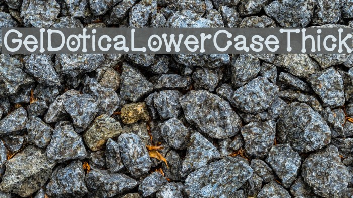 GelDoticaLowerCaseThick Font examples