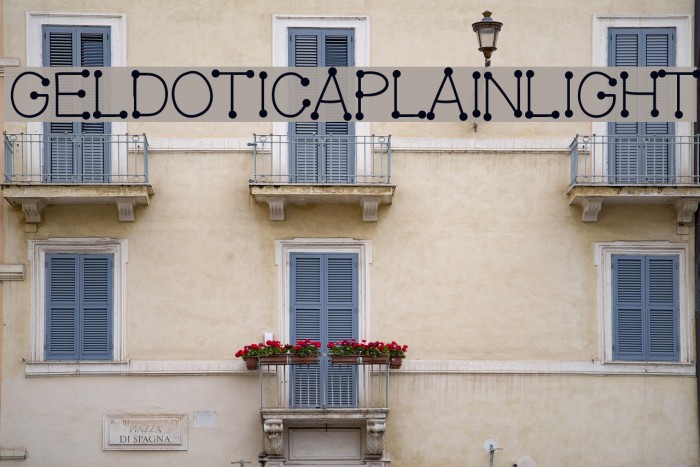 GelDoticaPlainLight Font examples