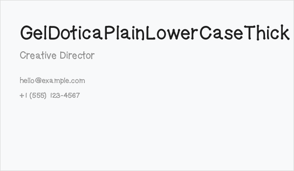 GelDoticaPlainLowerCaseThick Business Card