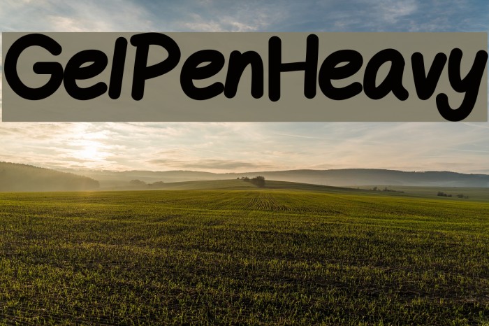 GelPenHeavy Font examples