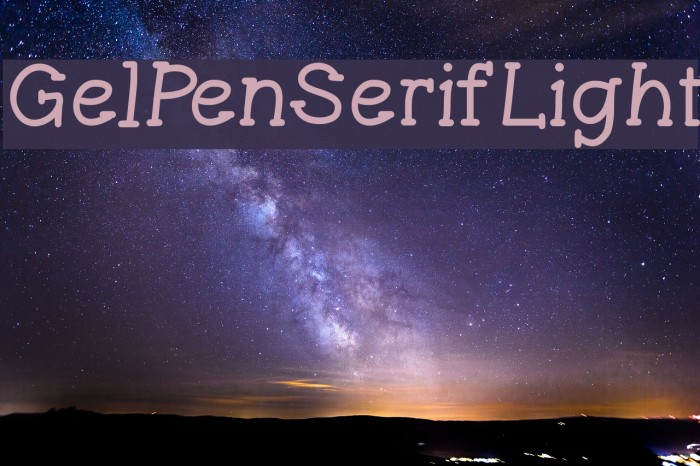 GelPenSerifLight Schriftart examples