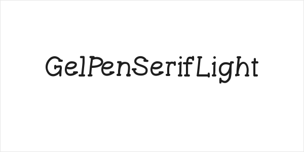 GelPenSerifLight Logo