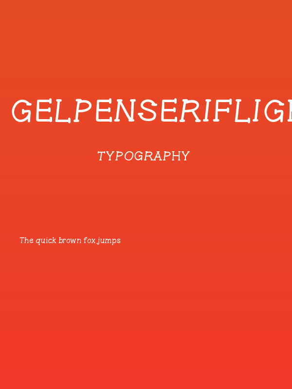 GelPenSerifLight Poster
