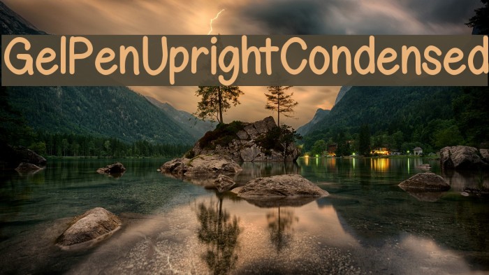 GelPenUprightCondensed Font examples