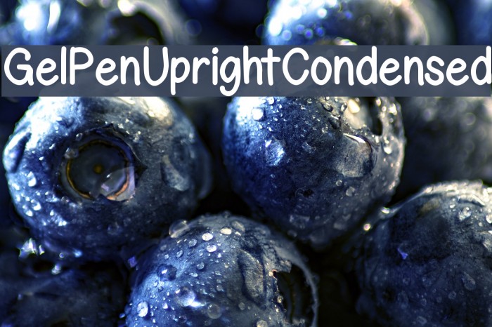 GelPenUprightCondensed Font examples
