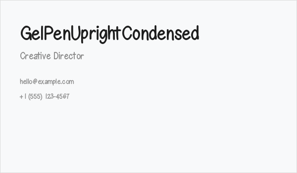 GelPenUprightCondensed Business Card
