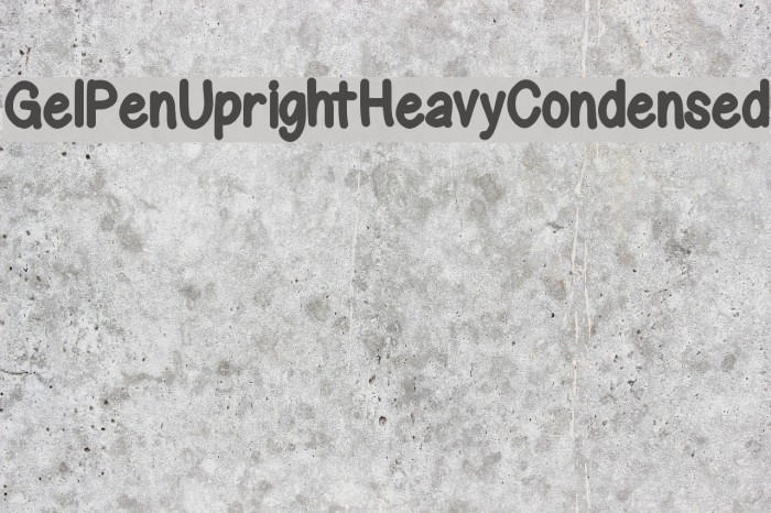 GelPenUprightHeavyCondensed Font examples