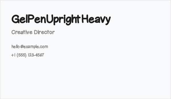 GelPenUprightHeavy Business Card