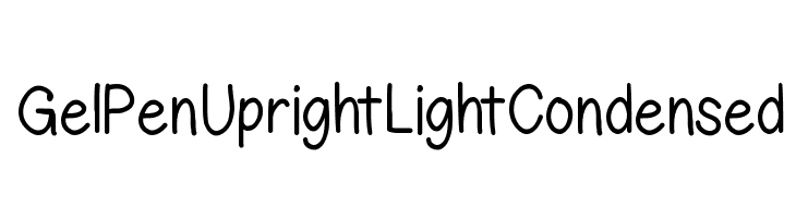 GelPenUprightLightCondensed Font