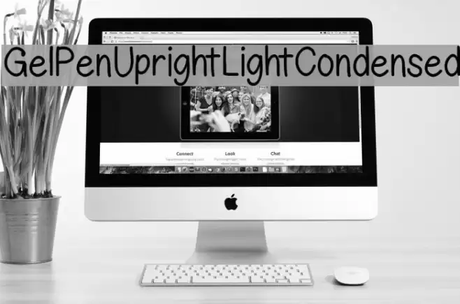 GelPenUprightLightCondensed Font examples