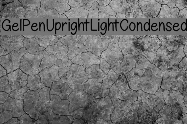 GelPenUprightLightCondensed Font examples