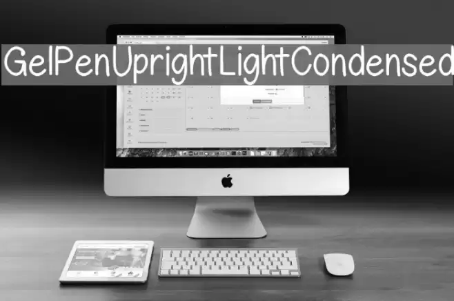 GelPenUprightLightCondensed Font examples