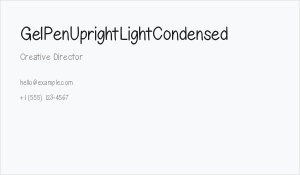 GelPenUprightLightCondensed Business Card