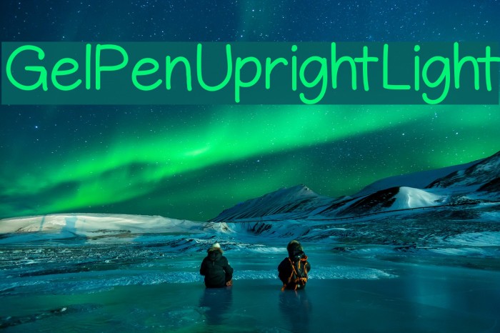 GelPenUprightLight Font examples