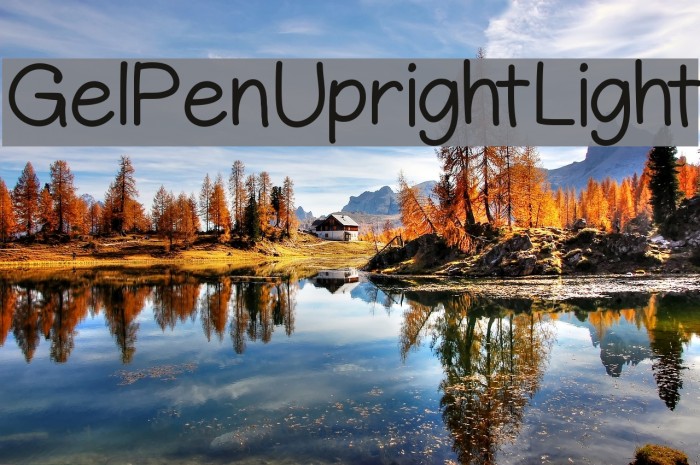 GelPenUprightLight Font examples