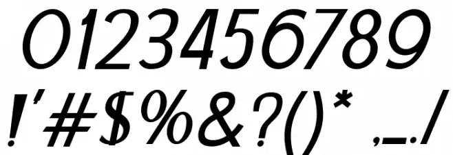 GelaelLightItalic Font OTHER CHARS