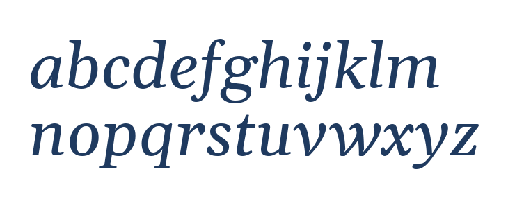 Gelasio Italic Lowercase