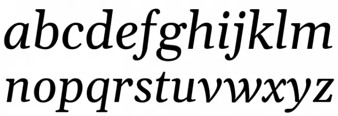 Gelasio Italic फ़ॉन्ट लोअरकेस