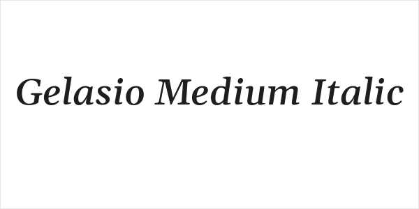 Gelasio Medium Italic Logo