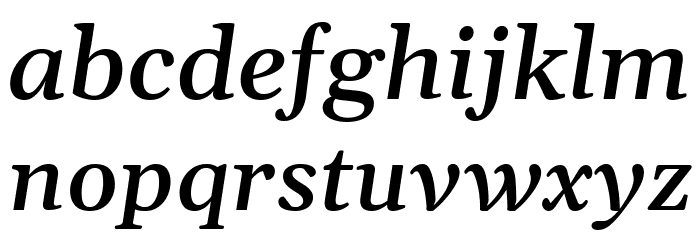 Gelasio Medium Italic Font LOWERCASE