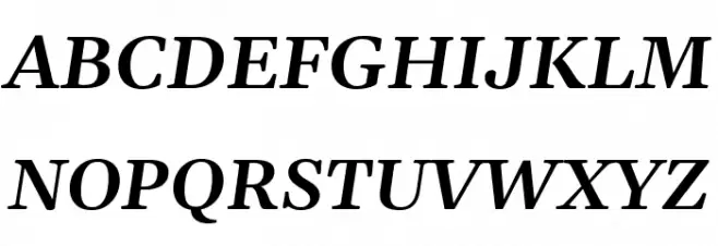 Gelasio SemiBold Italic फ़ॉन्ट अपरकेस