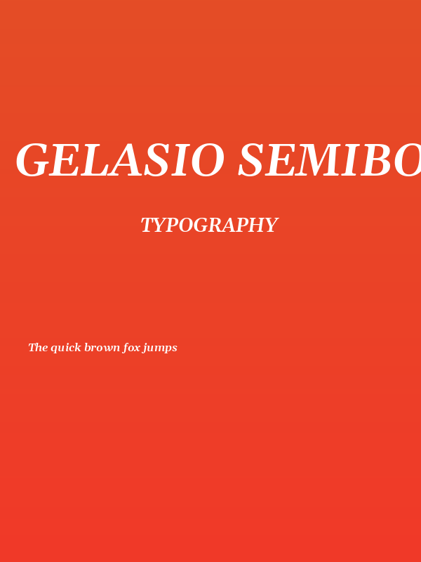 Gelasio SemiBold Italic Poster