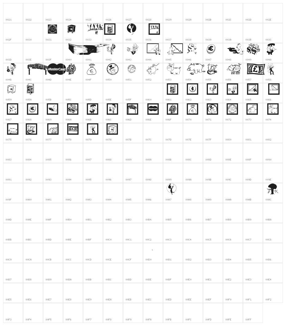 GeldRegiertDieWelt Character Map