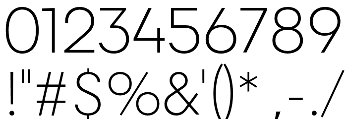Geliat ExtraLight Font OTHER CHARS