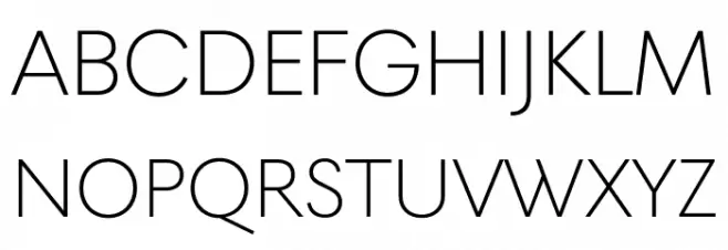 Geliat ExtraLight Schriftart Groß