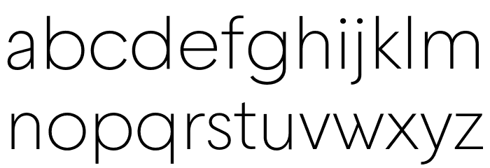 Geliat ExtraLight Font LOWERCASE