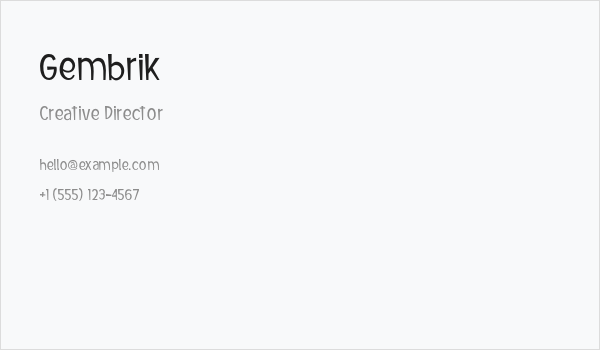 Gembrik Business Card