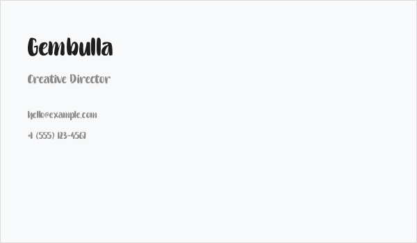 Gembulla Business Card