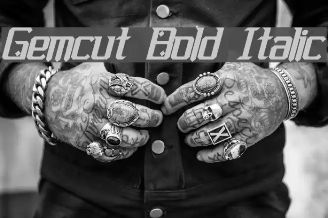 Gemcut Bold Italic Font examples