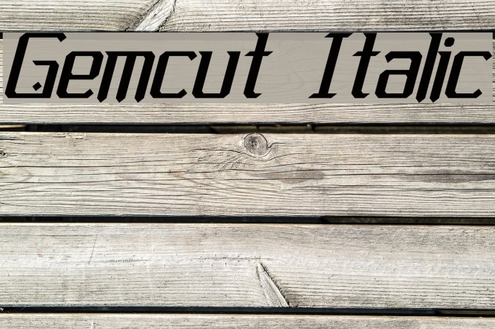 Gemcut Italic Font examples