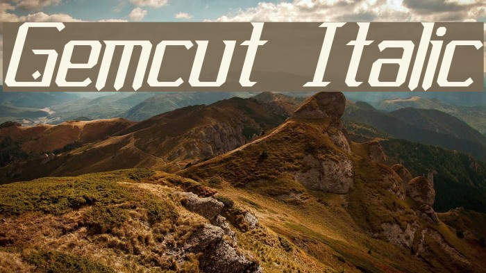 Gemcut Italic Font examples