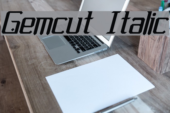 Gemcut Italic Font examples