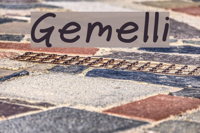 Gemelli Font examples