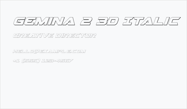 Gemina 2 3D Italic Business Card