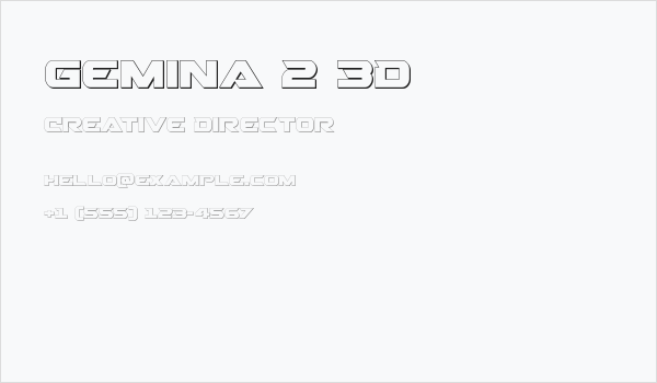Gemina 2 3D Business Card