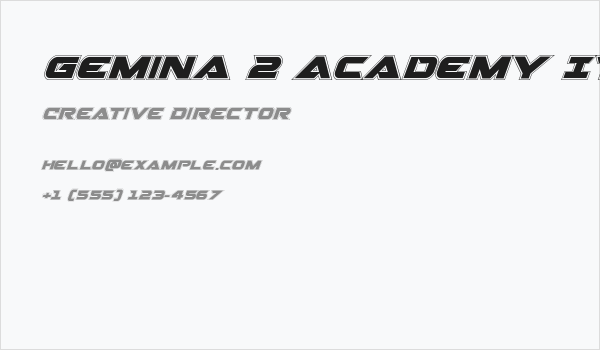 Gemina 2 Academy Italic Business Card