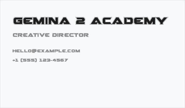 Gemina 2 Academy Business Card