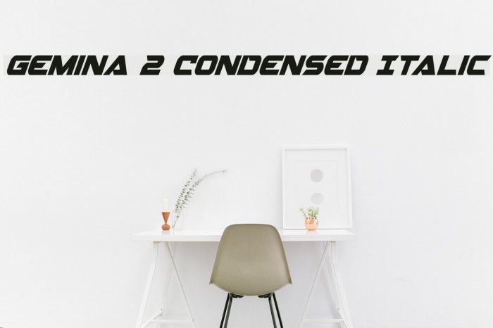 Gemina 2 Condensed Italic Font examples