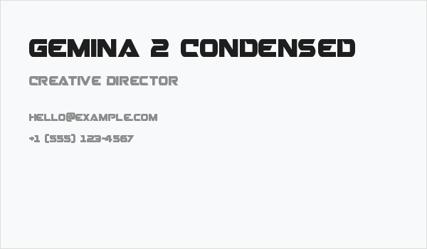 Gemina 2 Condensed Business Card