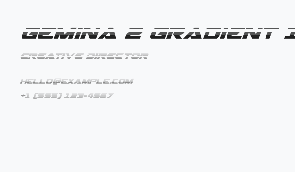 Gemina 2 Gradient Italic Business Card