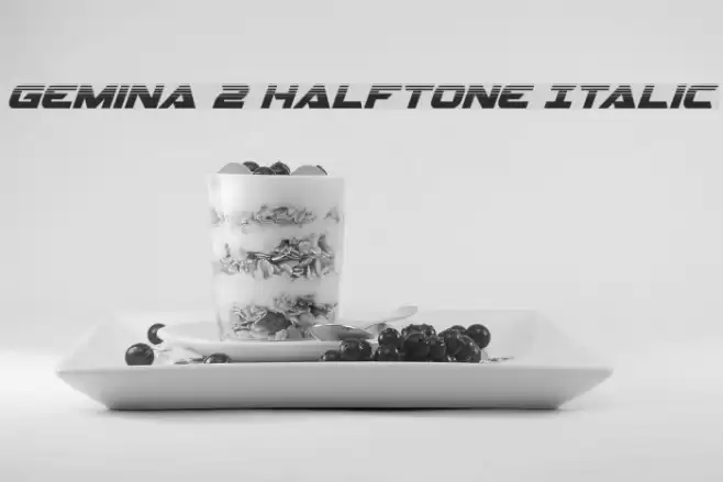 Gemina 2 Halftone Italic Font examples