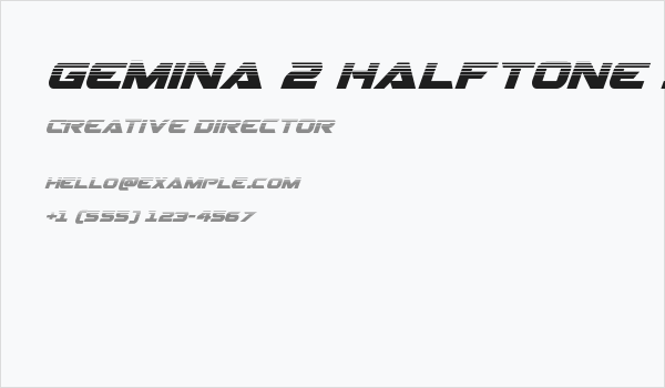 Gemina 2 Halftone Italic Business Card