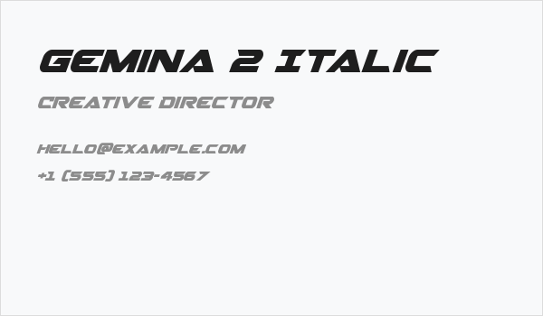 Gemina 2 Italic Business Card